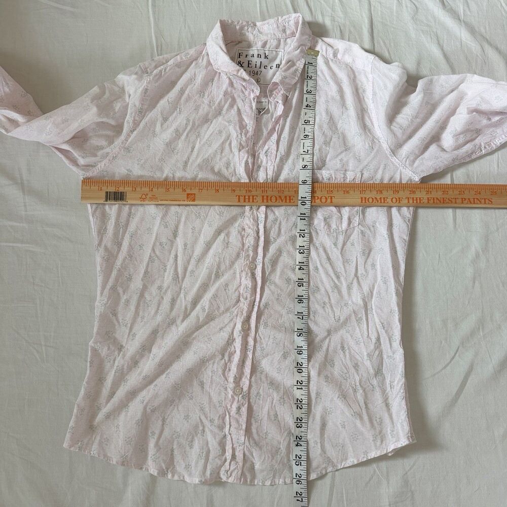 Frank & Eileen Barry L Pink Floral Button Shirt Italian Cotton Made USA Large - Picture 5 of 13